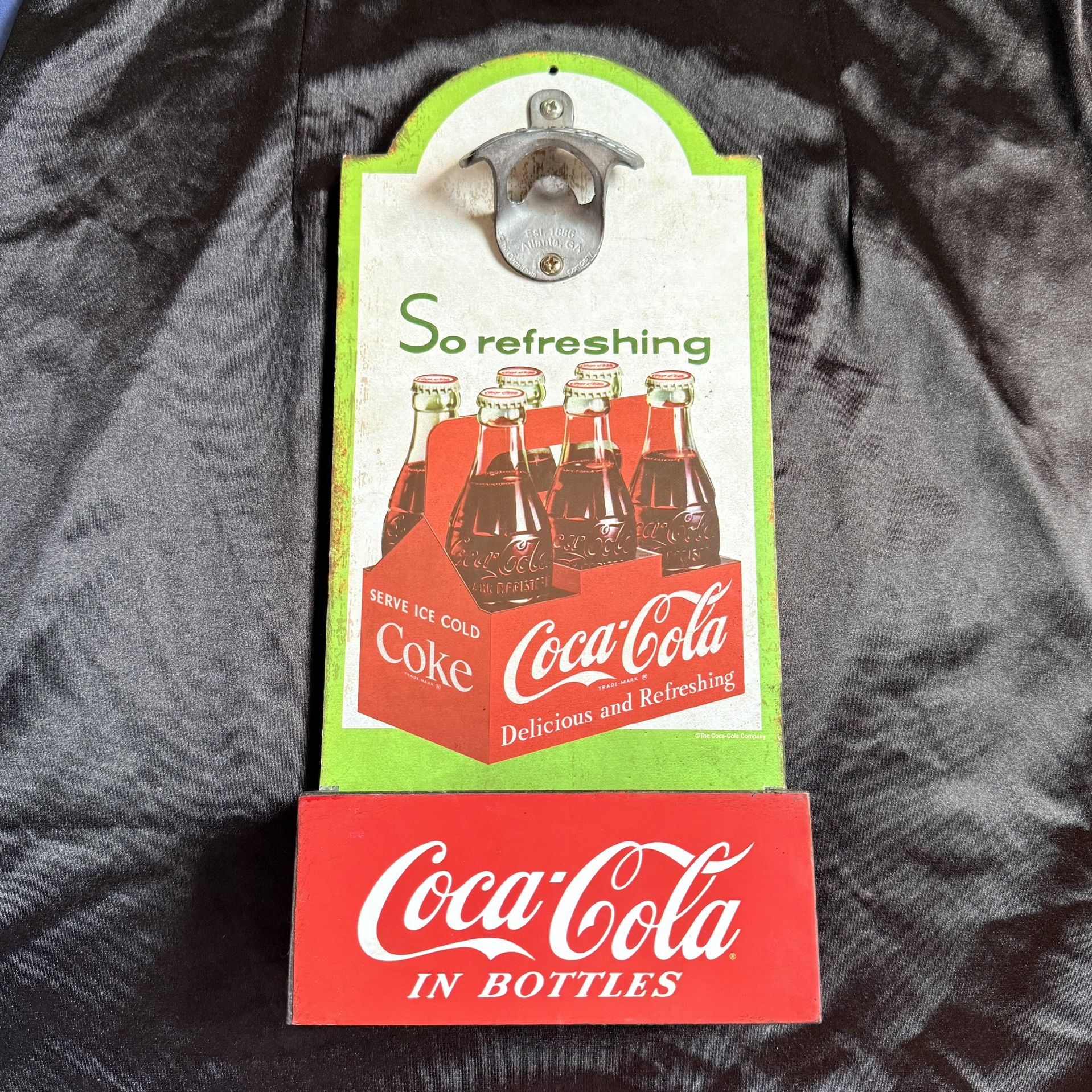 Coca-Cola Vintage Bottle Opener Wall Mount Nostalgic Glass Bottle Opener
