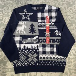 Dallas Cowboys Men's Christmas Sweater NFL Team Apparel, Size Medium. New, never worn.