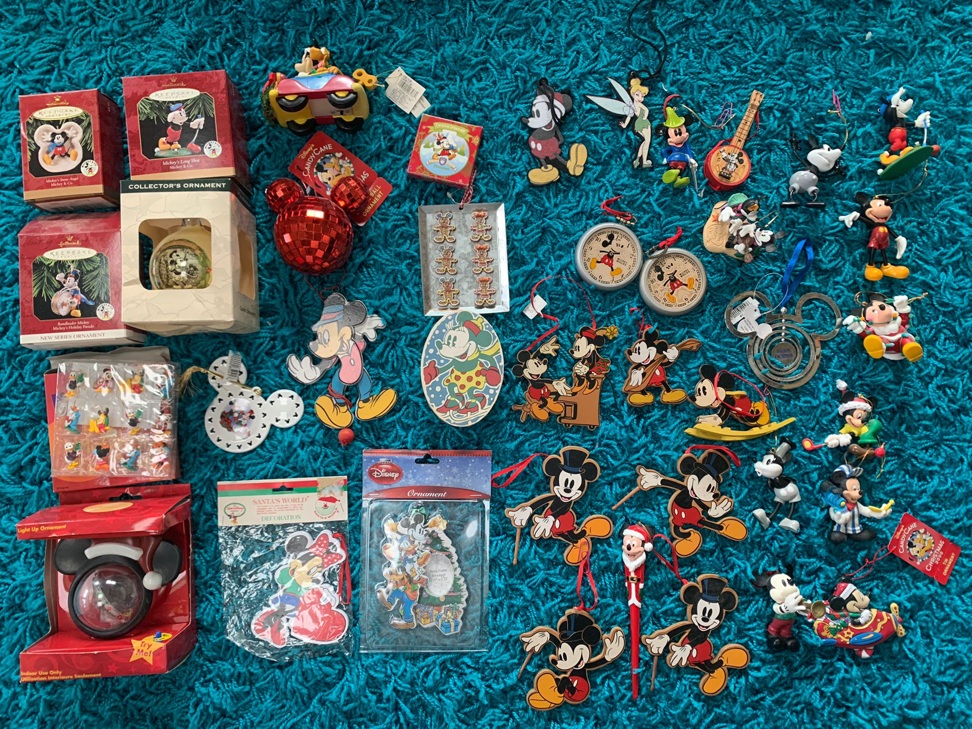 Huge Lot Of New An Like New Disney Mickey Ornaments
