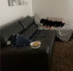 L shape leather sofa