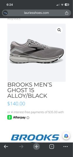 Brooks men’s Ghost 15 alloy/ black  10.5