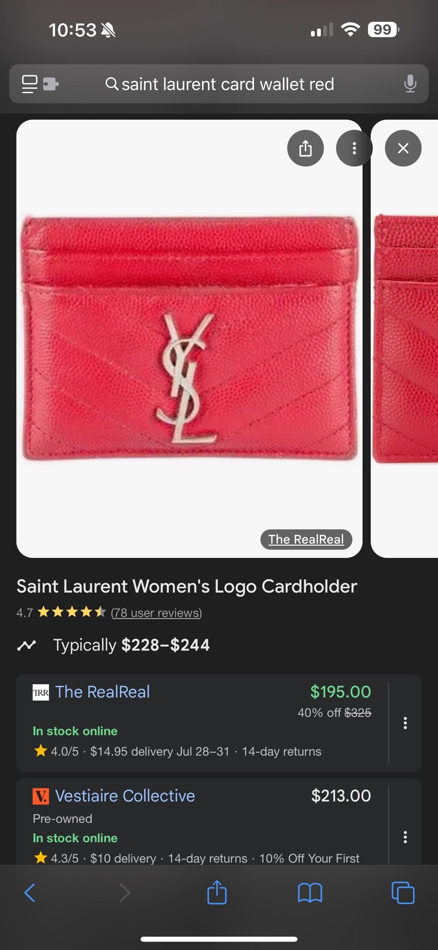 YSL Wallet Card Holder