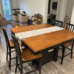 Wood Dining Table and Chairs