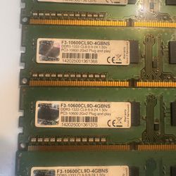 G.SKILL NS 8GB (4 x 2GB) Desktop Memory Model F3-10600CL9D-4GBNS