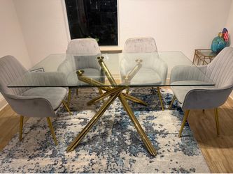 Glass dinning 7 piece set