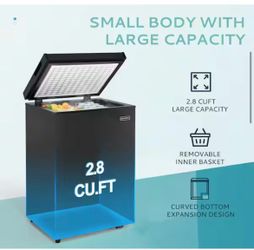 ❄️ SIMZLIFE 2.8 cu. ft. Chest Freezer – Manual Defrost, Adjustable Thermostat (Black) 🧊 🆕 Brand New in Box – Never Used!  💰 Price: $100 or best off
