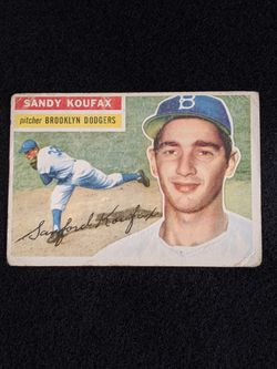 1956 Sandy Koufax baseball card.