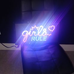 Girls rule letrero luz neon LED