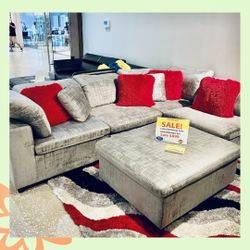 NEW COMFY LIMA SECTIONAL SOFA SET WITH OTTOMAN ON SALE NOW ONLY $899! SAME DAY DELIVERY 🚚  NO CREDIT NEEDED FINANCE AVAILABLE 🤩