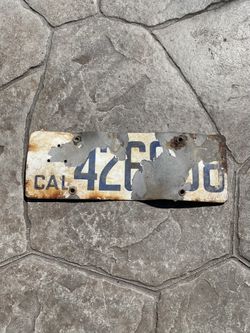 1918 California License Plate