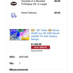 65” LG G2 OLED - HALF OFF!