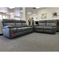 Living Room 2 Pc Recliner Sofa And Loveseat Set 