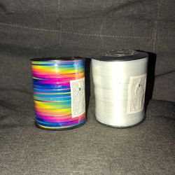 Rainbow And All White balloon Ribbon