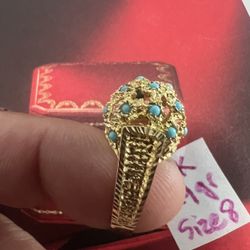 18K Solid Gold Wedding Set total Weight 18.7Gr