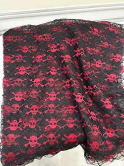 Halloween Skull Lace Table Cover 7x3.5 Feet
