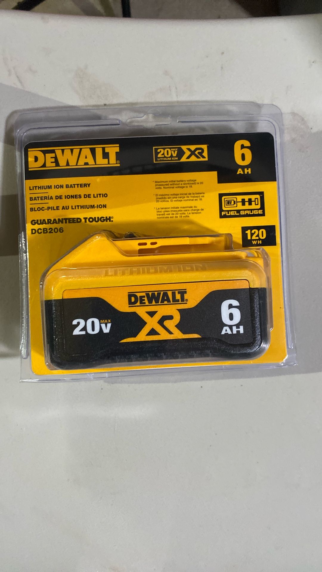 Dewalt Battery XR 20v 6AH