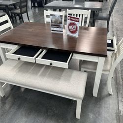 TWO TONED DINING TABLE SET