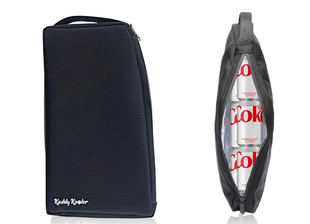 Golf Cooler bag is Custom Designed to Fit 9 cans or two wine bottles - Black