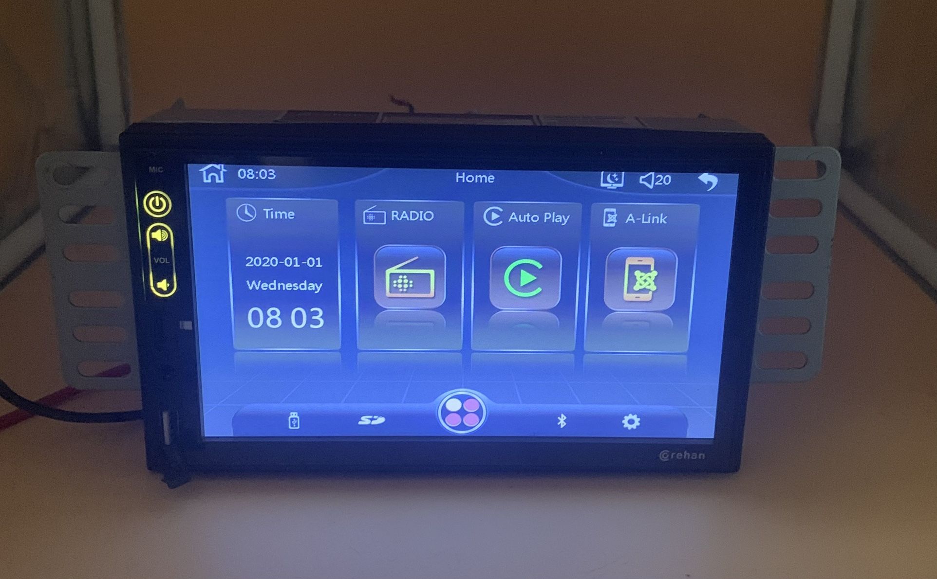 Corehan 7 Inch Touch Screen Double Din Car Stereo with Bluetooth Carplay Android Auto