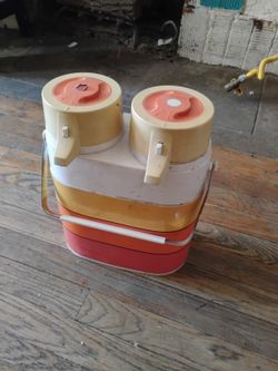 vintage Peacock twin airpot or double pump thermos.