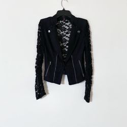 Vest With Lacy Sleeves, Zipper Design vest