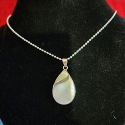 Mother Of Pearl Sterling Silver Pendant 