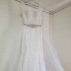 Wedding Dress Mermaid, Detachable Skirt, White