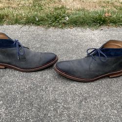 COLE HAAN 'COLTON' MEN'S CHARCOAL GRAY LEATHER CHUKKA ANKLE BOOTS SIZE 10 1/2