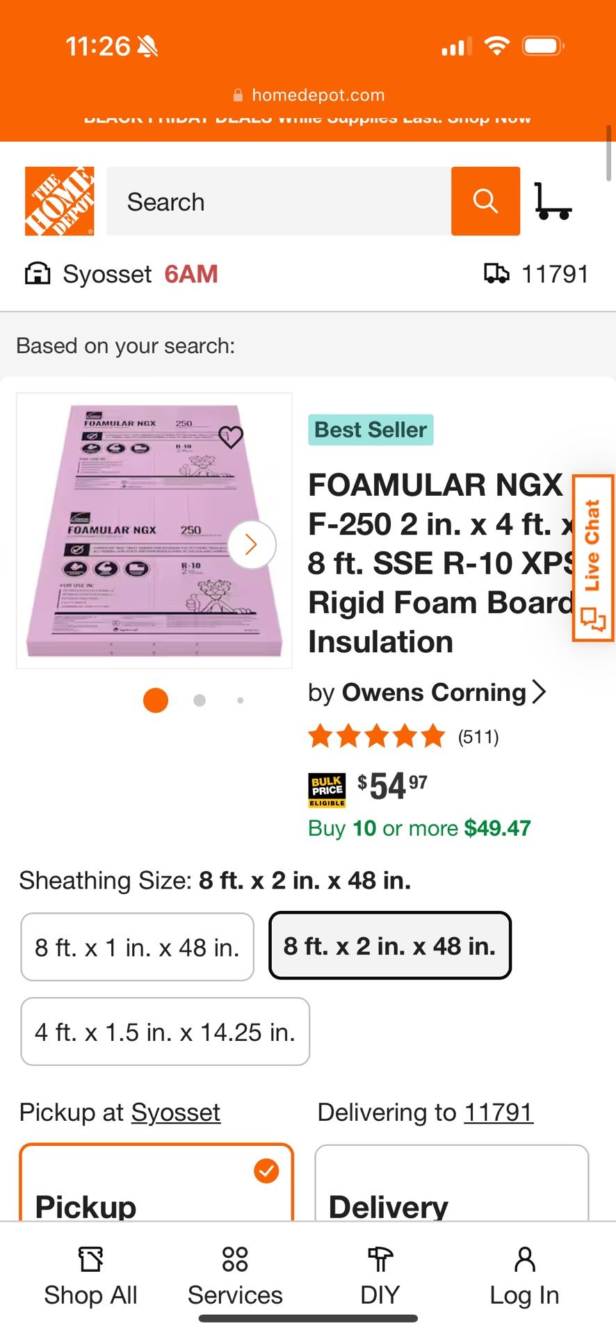 Foamular Ngx 250 2” Foam Board Insulation