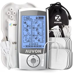 24 Modes TENS Unit Muscle Stimulator with Continuous Stimulation, Rechargeable Electronic Pulse Massager with 8 Pads for Back and Shoulder Pain Relief