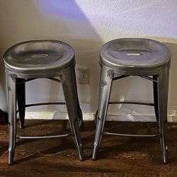 2 Steel Bar/ Counter Stools