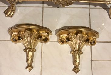 Vintage Elegant Plastic Shelves -Pair