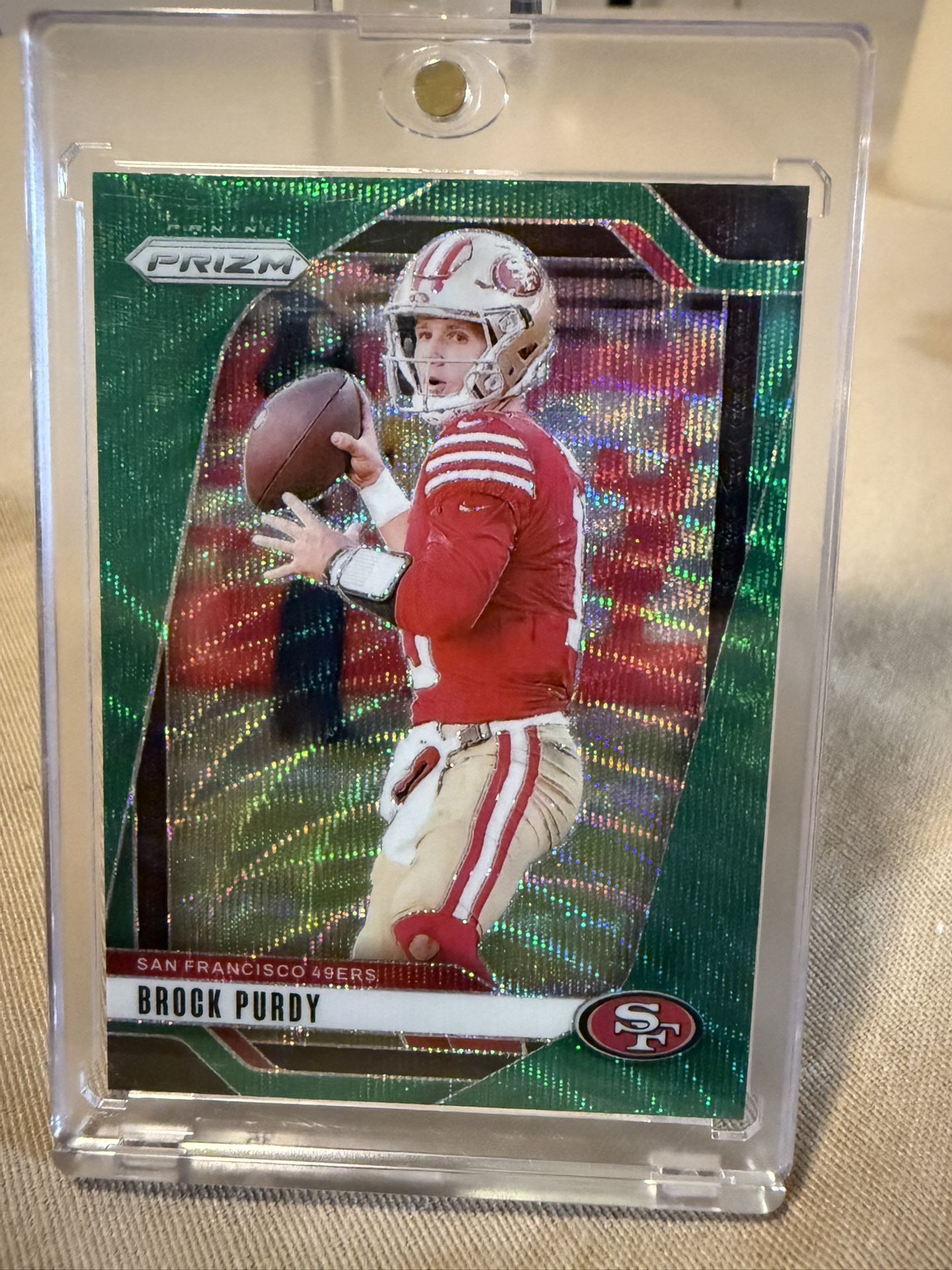 2024 Panini Prizm Football Brock Purdy Green Prizm #249 San Fran 49ers