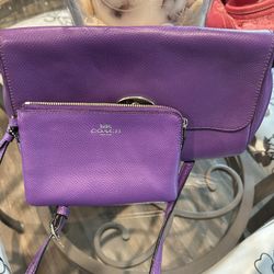 Purple Coach Crossbody With Wristlet
