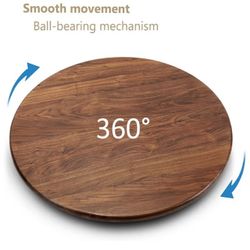 Solid Wooden Round Turntable, 24 Inches, Walnut Wood