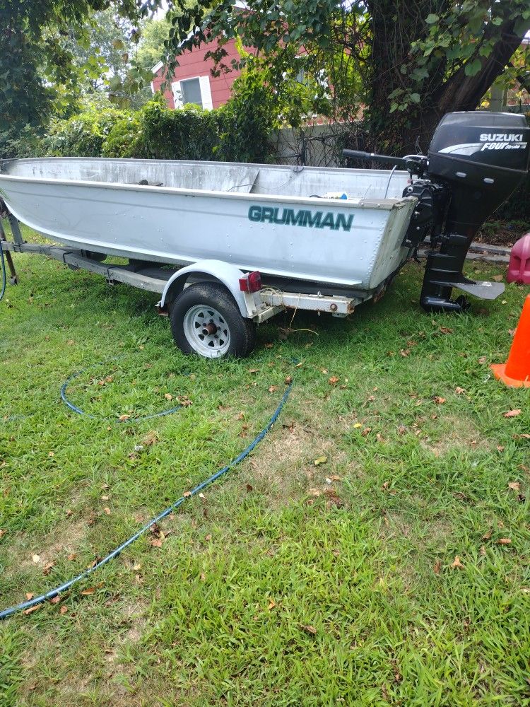 16 Ft Aluminum Boat And Trailer With A 2006 Suzuki 30 Horse Suzuki 4-stroke Tiller