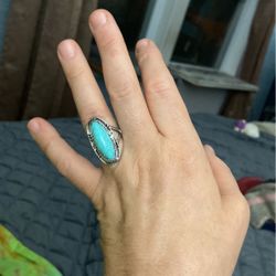 Fashion Ring Silver And Turquoise Color NEW