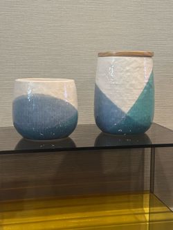 Crate & Barrel Set of Decorative Vases/Jar