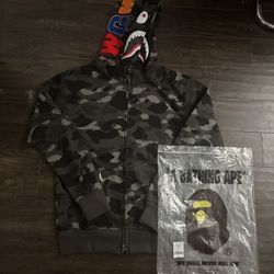 *No Flaws Bape Grey Zip Up