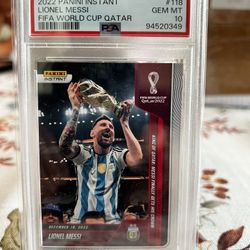 2022 PANINI INSTANT FIFA WORLD CUP QATAR #118 LIONEL MESSI PSA 10