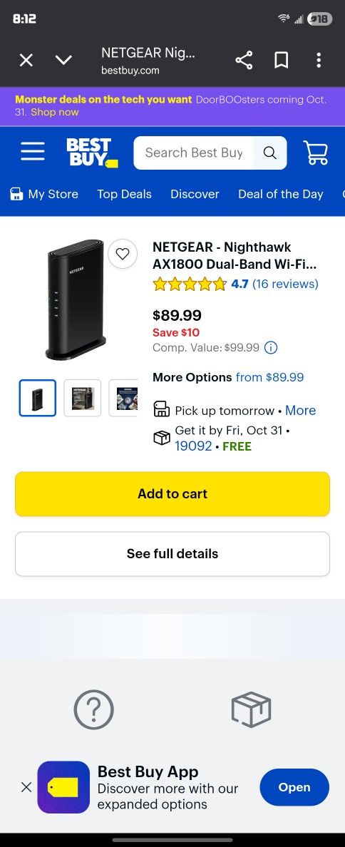 NETGEAR - Nighthawk AX1800 Dual-Band Wi-Fi Router - Black