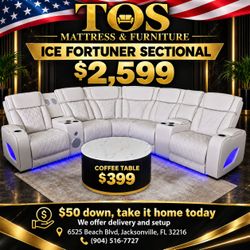 Ice Fortuner Leather Sectional Sofa 🚚WE DELIVER🚚