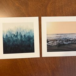 Ocean Wave Forest Art Prints 8” x 8”