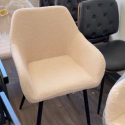 Set of 2 Teddy Fabric Dinning Chairs