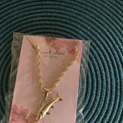 House Gold Jewelry Men’s Marlin  Fish Necklace 