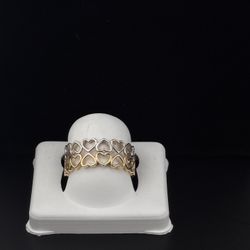 14K  2 tone heart ring