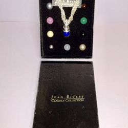 Vintage Joan Rivers Classics Necklace With 10 Interchangeable Beads & Box