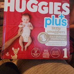 HUGGIES + LITTLE SNUGGLERS 192 COUNT SIZE 1