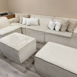 Corduroy Sectional Beige