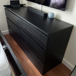 Black IKEA Malm 6-Drawer Dresser